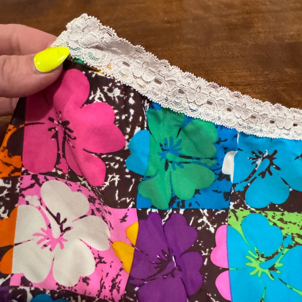 Handmade Wmns Y2K FairyCore Mini Skirt Lace Trim Multi Color Heidi Hat, Aspen CO - Picture 3 of 7